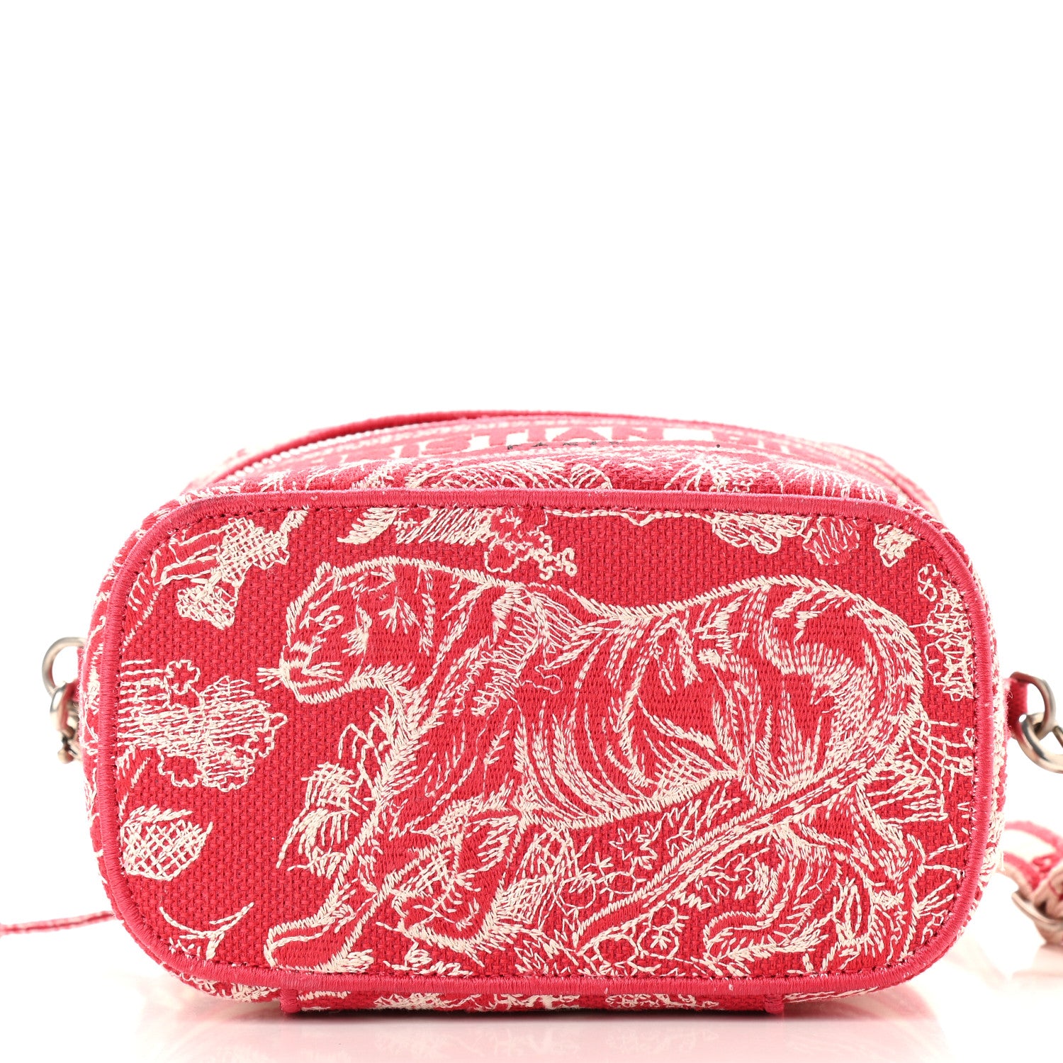Christian Dior Canvas Embroidered Toile De Jouy Small Travel Vanity Case Fuchsia 8 of 8