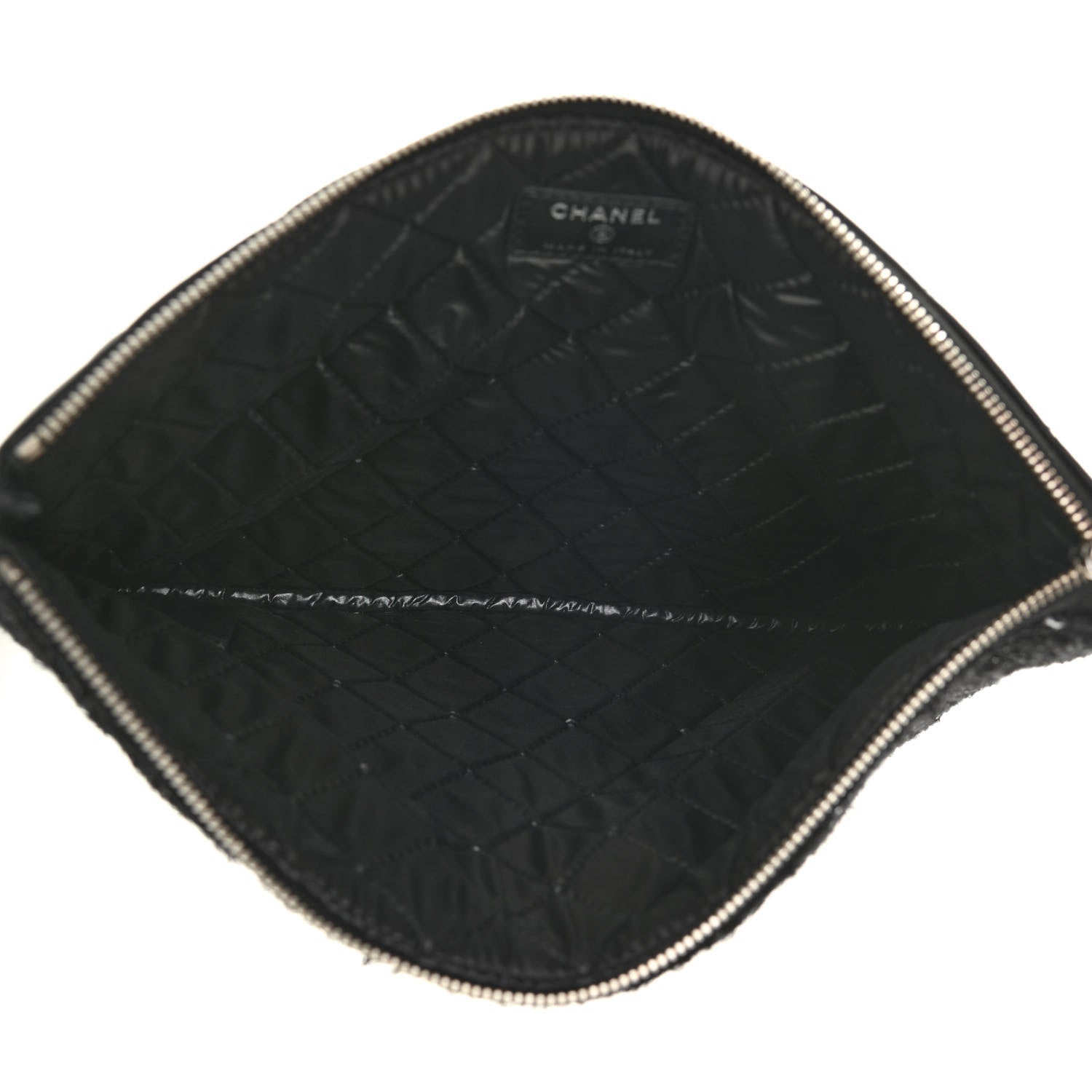 Chanel Tweed Lambskin Quilted Small Case Black 5 of 7