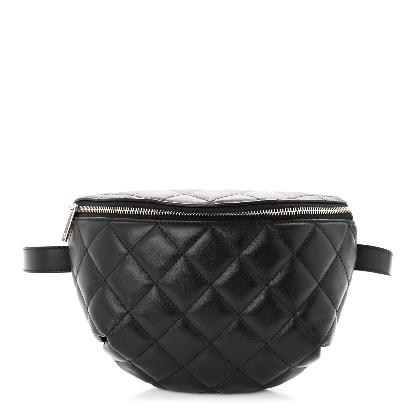 Calfskin Quilted Waist Belt Bag Black