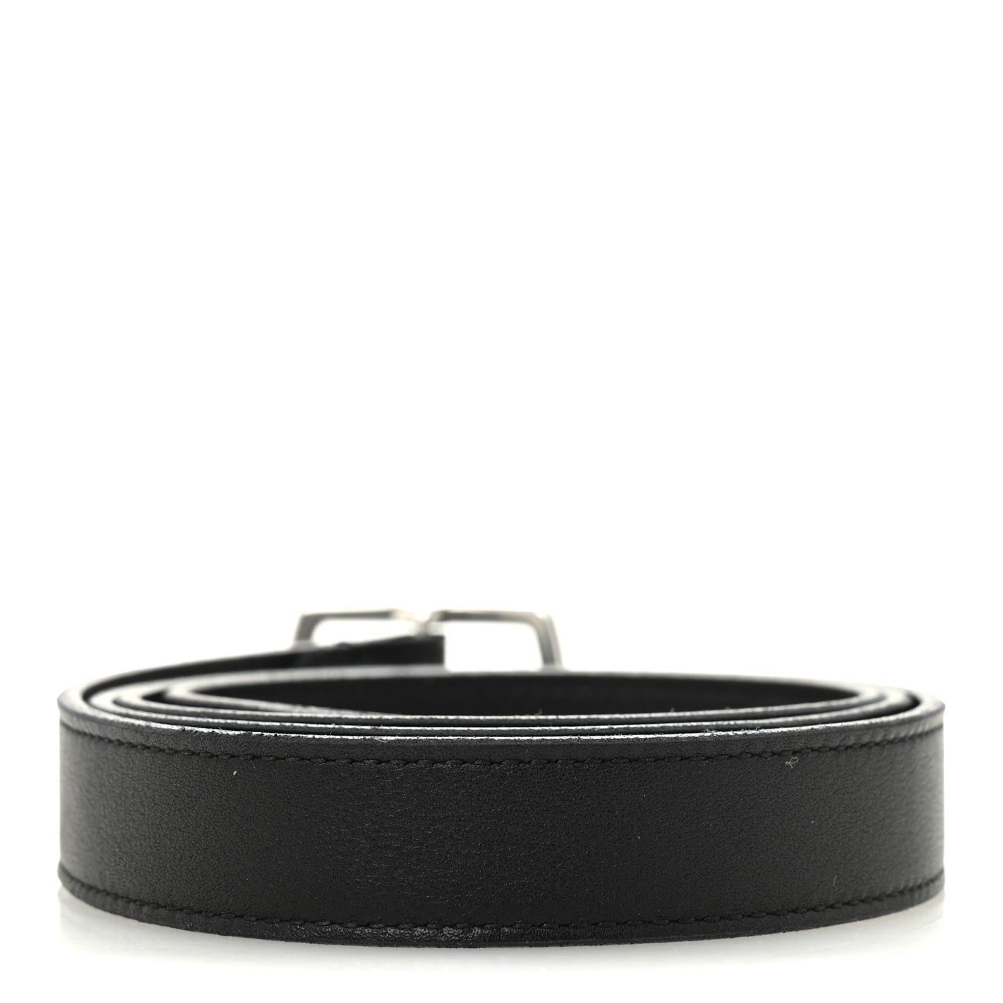 Smooth Calfskin Square Buckle Belt 80 32 Black