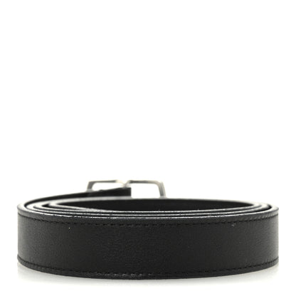 Saint Laurent Smooth Calfskin Square Buckle Belt 80 32 Black 2 of 7