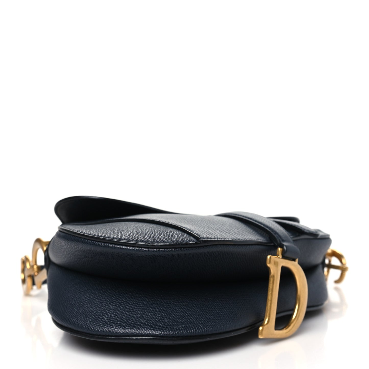 Grained Calfskin Saddle Bag Black