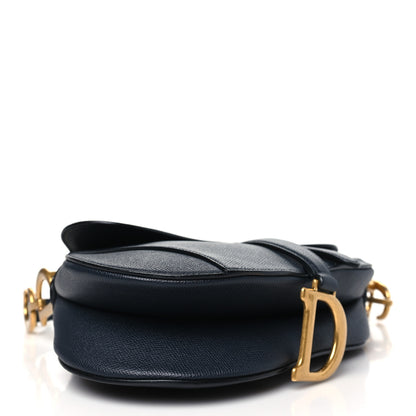 Christian Dior Grained Calfskin Saddle Bag Black 4 of 13