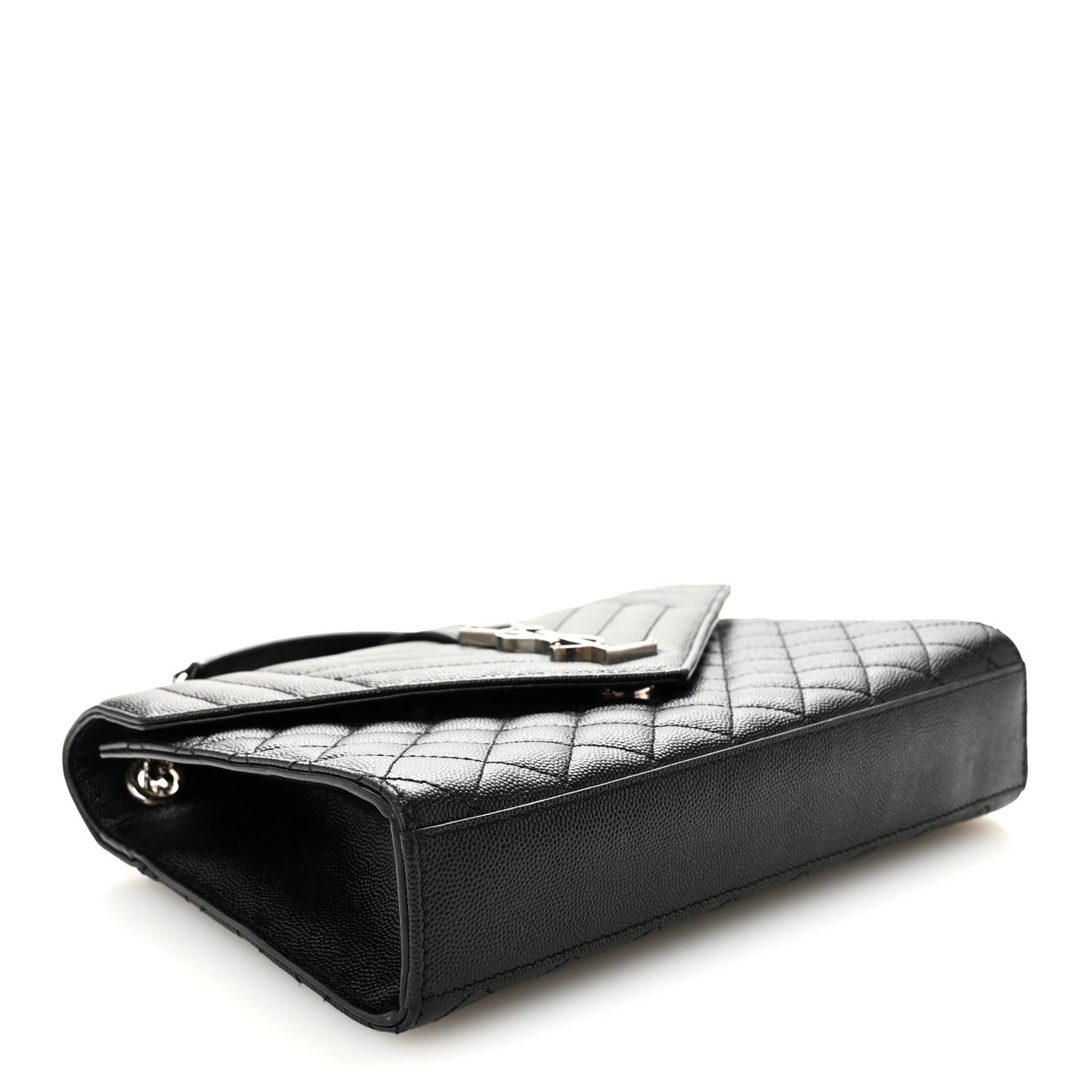 Grain De Poudre Textured Mixed Matelasse Triquilt Medium Monogram Satchel Black
