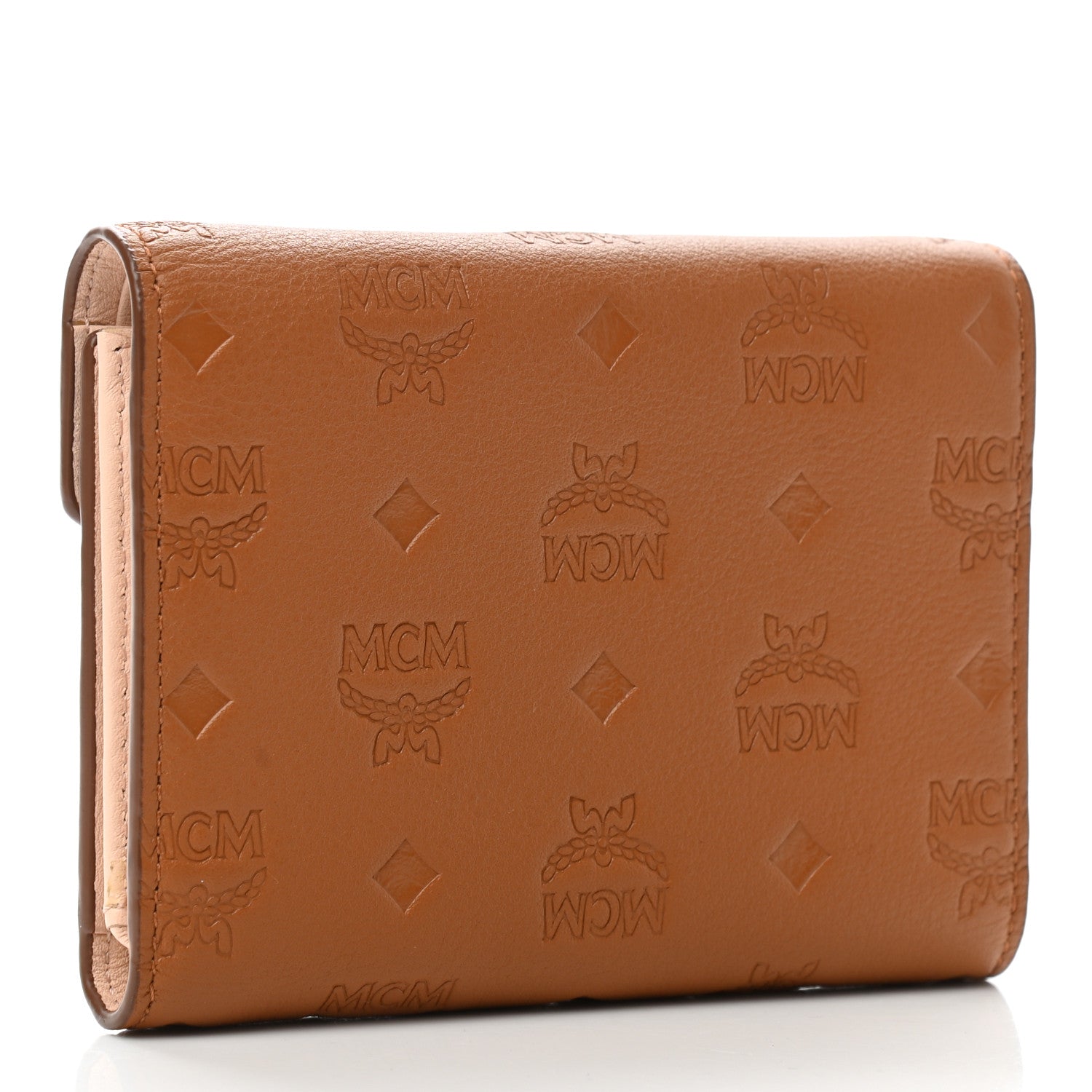 MCM Calfskin Ottomar Small Patricia Tri-Fold Wallet Cognac 3 of 6