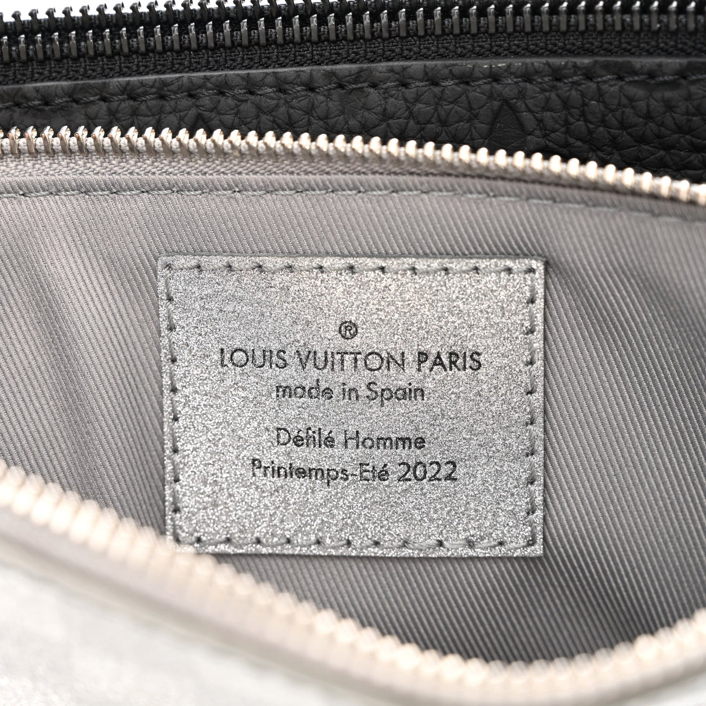 Damier Glitter Taurillon Monogram In The Loop Trio Pouch Black Silver