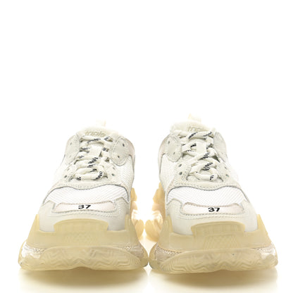 Balenciaga Fabric Mesh Clear Sole Womens Triple S Sneakers 37 White 2 of 8