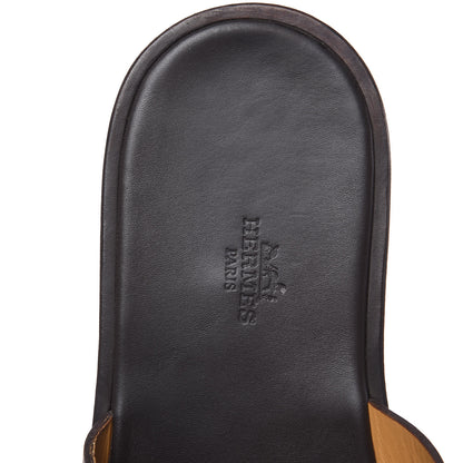 Hermes Calfskin Mens Izmir Sandals 43 Moka 7 of 10