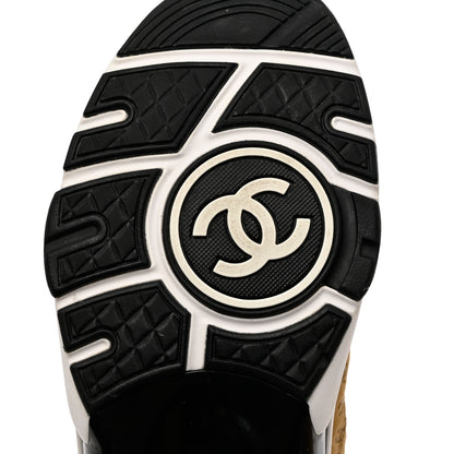 Chanel Suede Calfskin Printed CC Sneakers 41 Beige 8 of 10