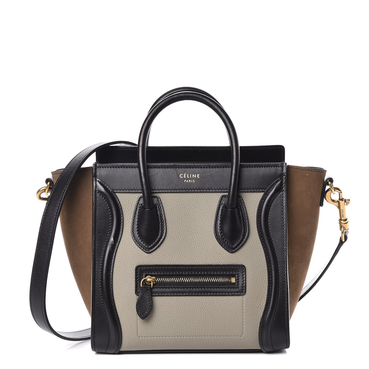 Smooth Drummed Calfskin Nano Tri-Color Luggage Stone