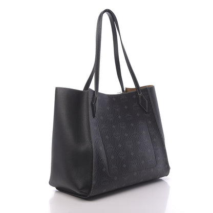 MCM Visetos Medium Yris Shopper Tote Black 3 of 9