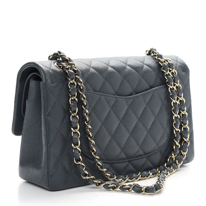 Chanel Caviar Quilted Medium Double Flap Dark Grey 3 of 9