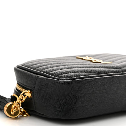Saint Laurent Grain De Poudre Matelasse Monogram Mini Lou Camera Bag Black 9 of 10