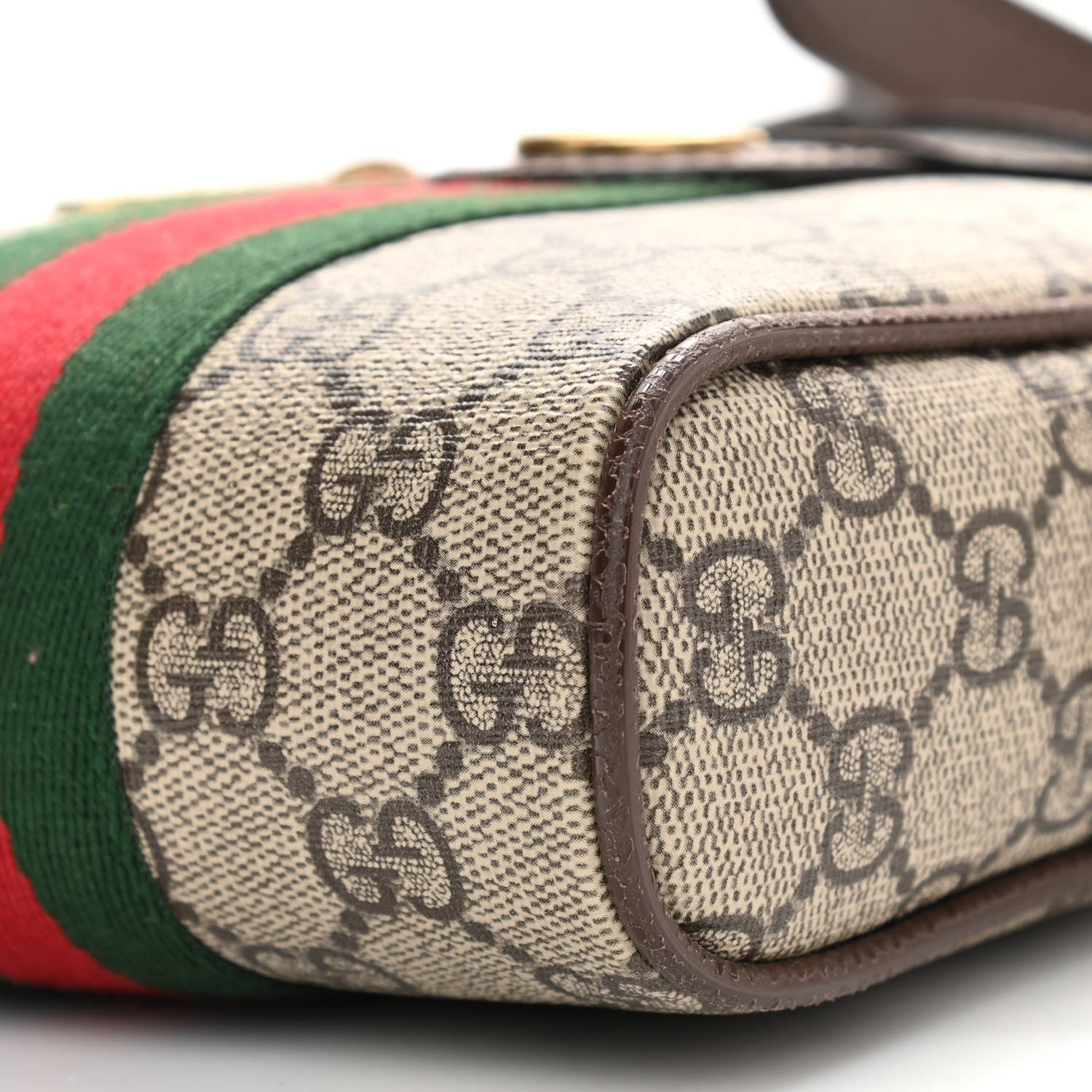 Gucci GG Supreme Monogram Web Mini Ophidia Messenger Brown 10 of 11