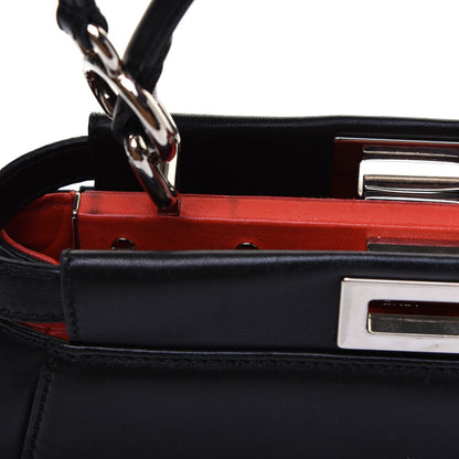 Fendi Nappa Karung Monster Eyes Mini Peekaboo Iconic Satchel Black Papavero 15 of 23
