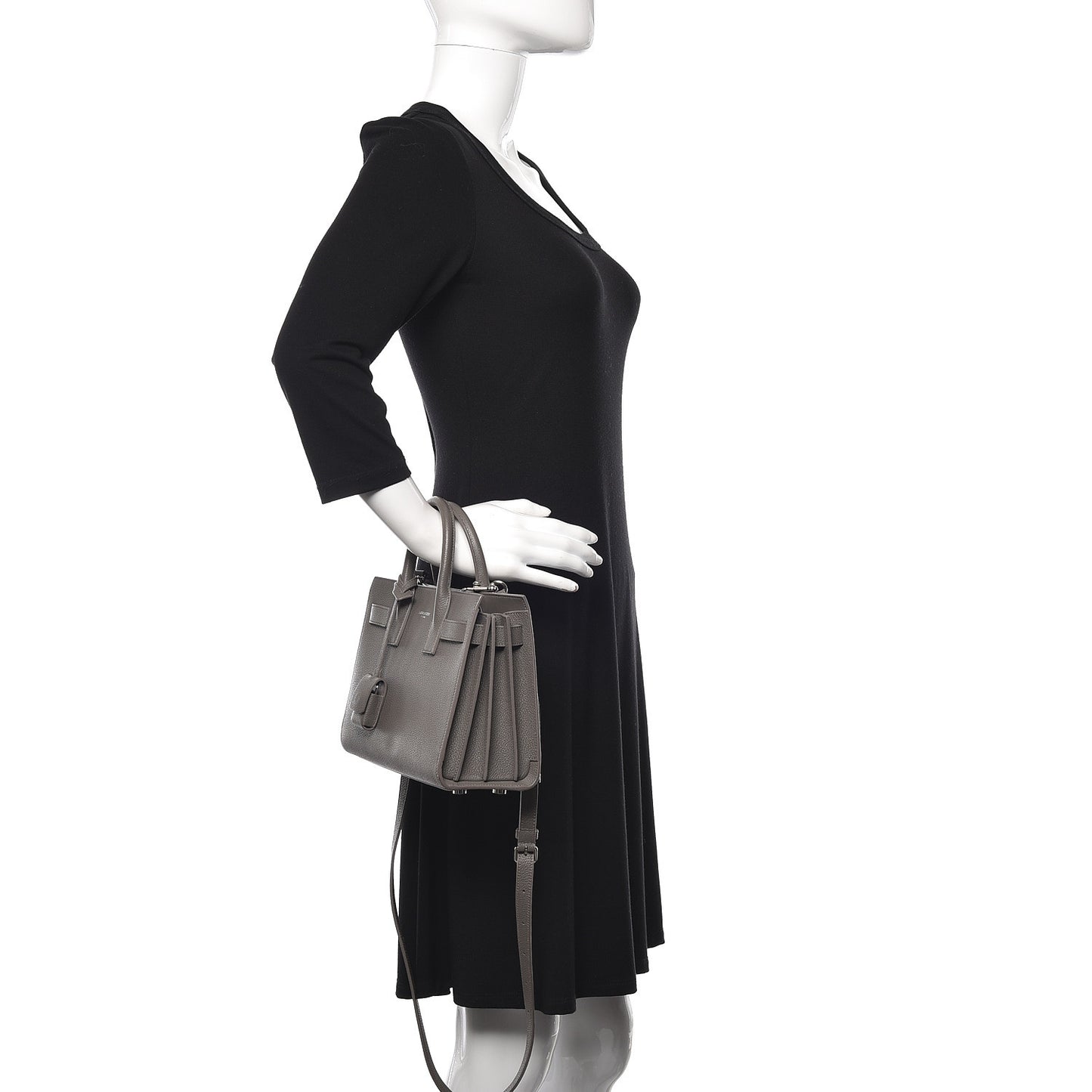 Grained Calfskin Nano Sac De Jour Fog