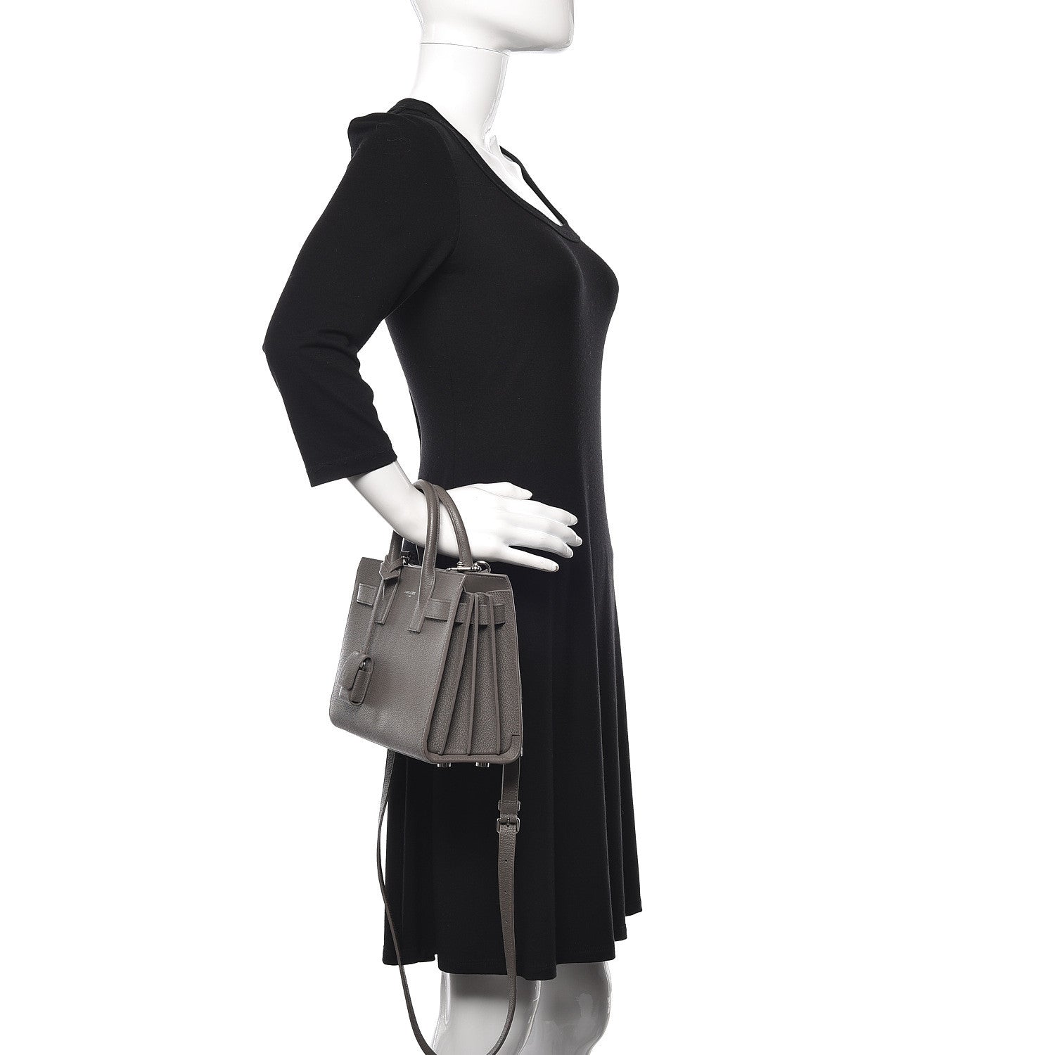 Saint Laurent Grained Calfskin Nano Sac De Jour Fog 2 of 16