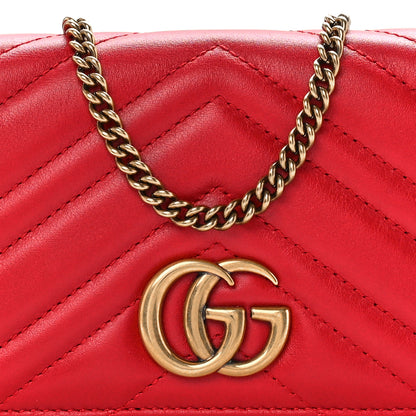 Gucci Calfskin Matelasse GG Marmont Mini Bag Hibiscus Red 7 of 10