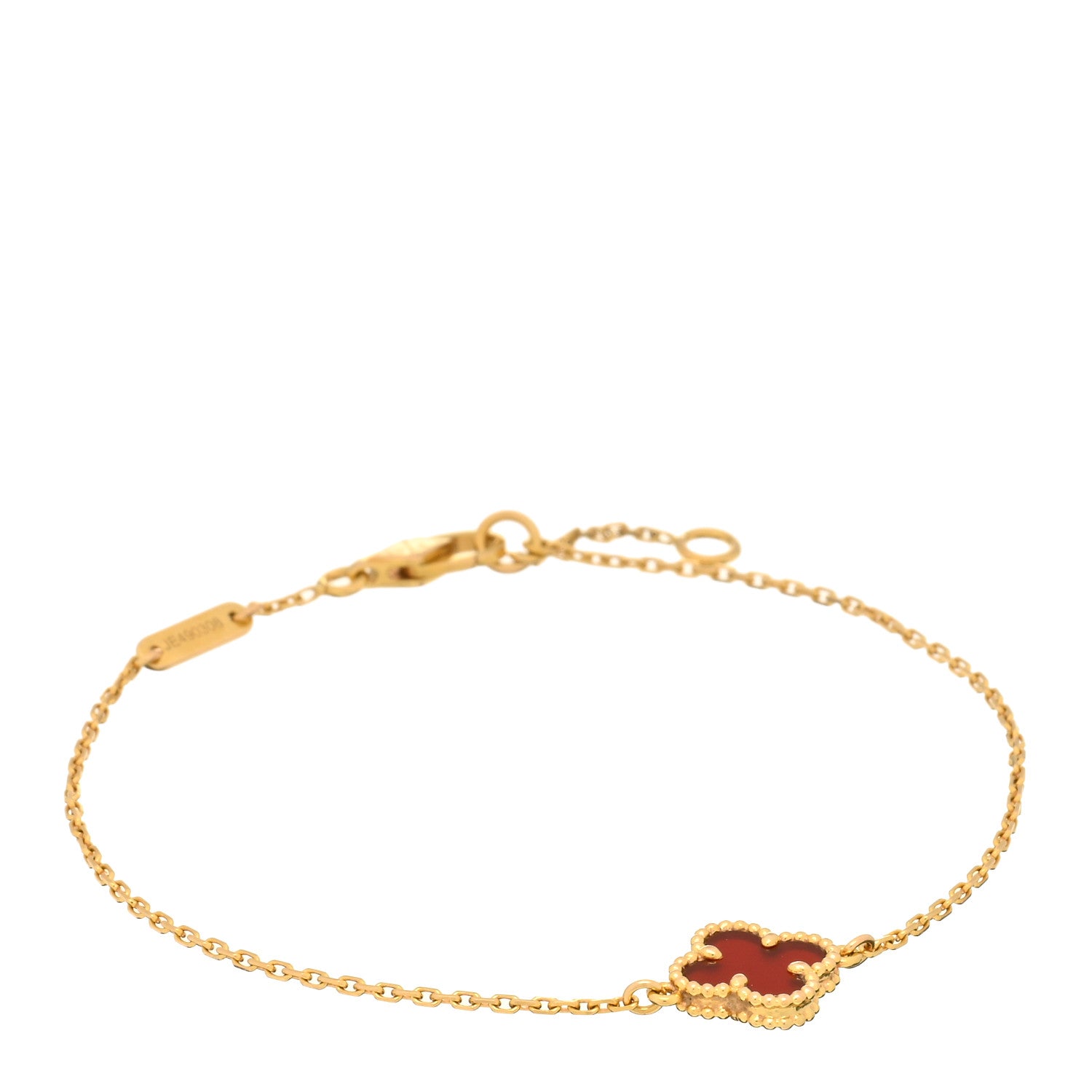 Van Cleef & Arpels 18K Rose Gold Carnelian Sweet Alhambra Bracelet 1 of 4
