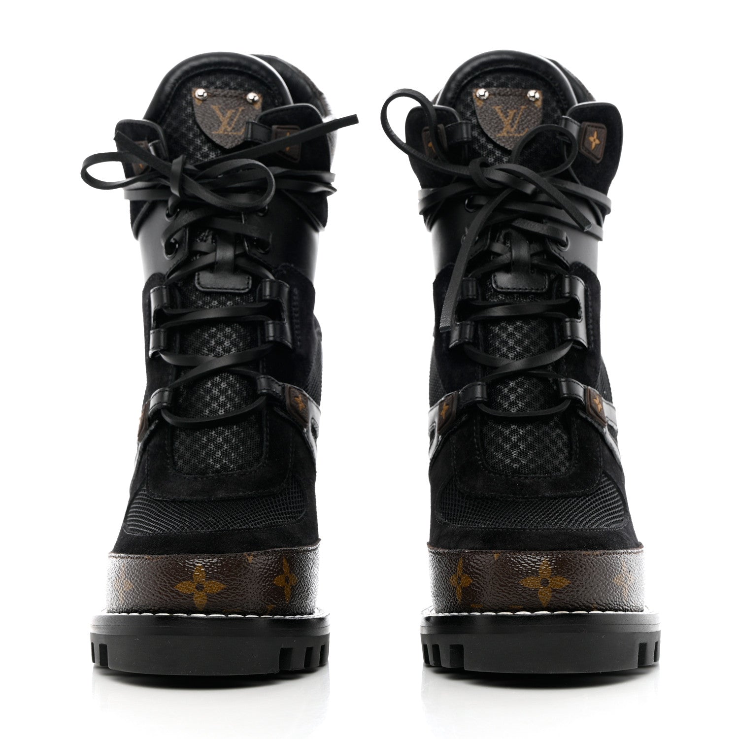 Louis Vuitton Suede Calfskin Monogram Star Trail Ankle Boots 40 Black 2 of 7