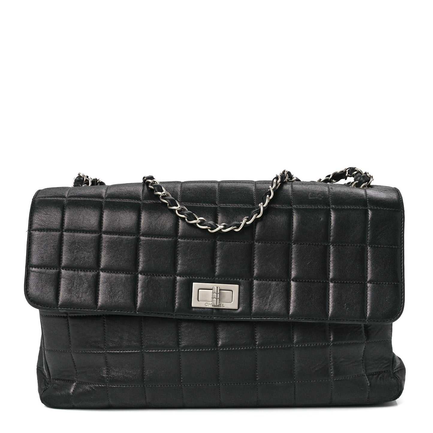 Lambskin Square Stitched Reissue Multi Pocket Flap Black