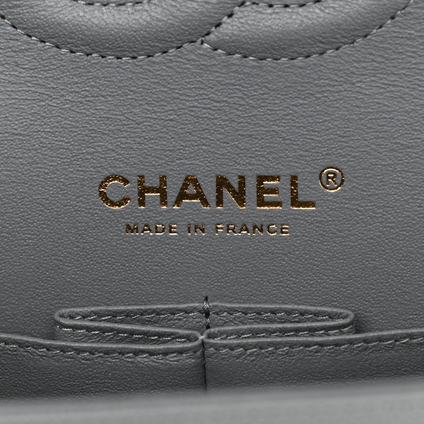 Caviar Quilted Medium Double Flap Grey