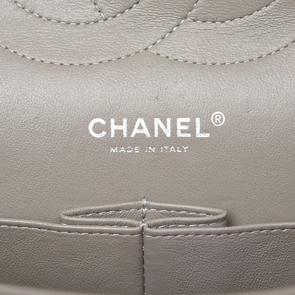 Chanel Iridescent Caviar Quilted Jumbo Double Flap Light Grey 6 of 11