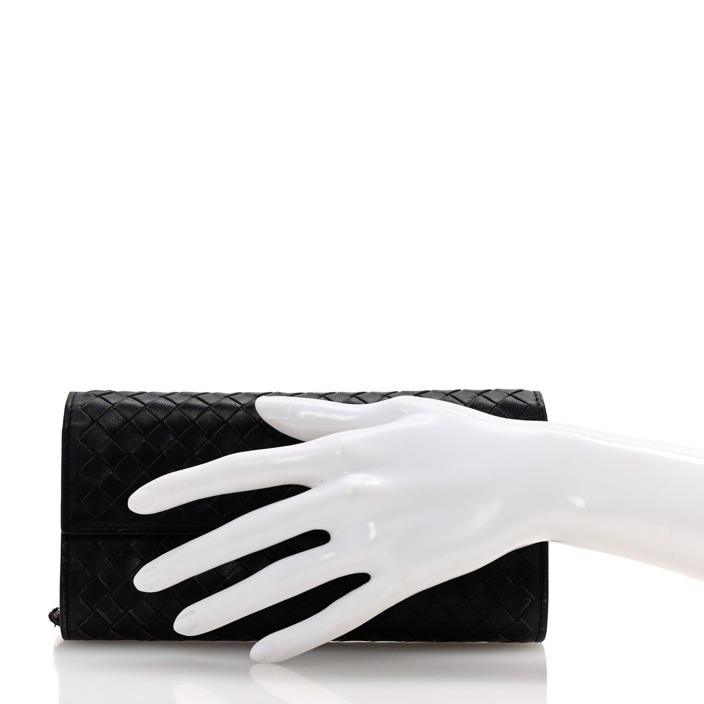 Nappa Intrecciato Continental Flap Wallet Dark Blue