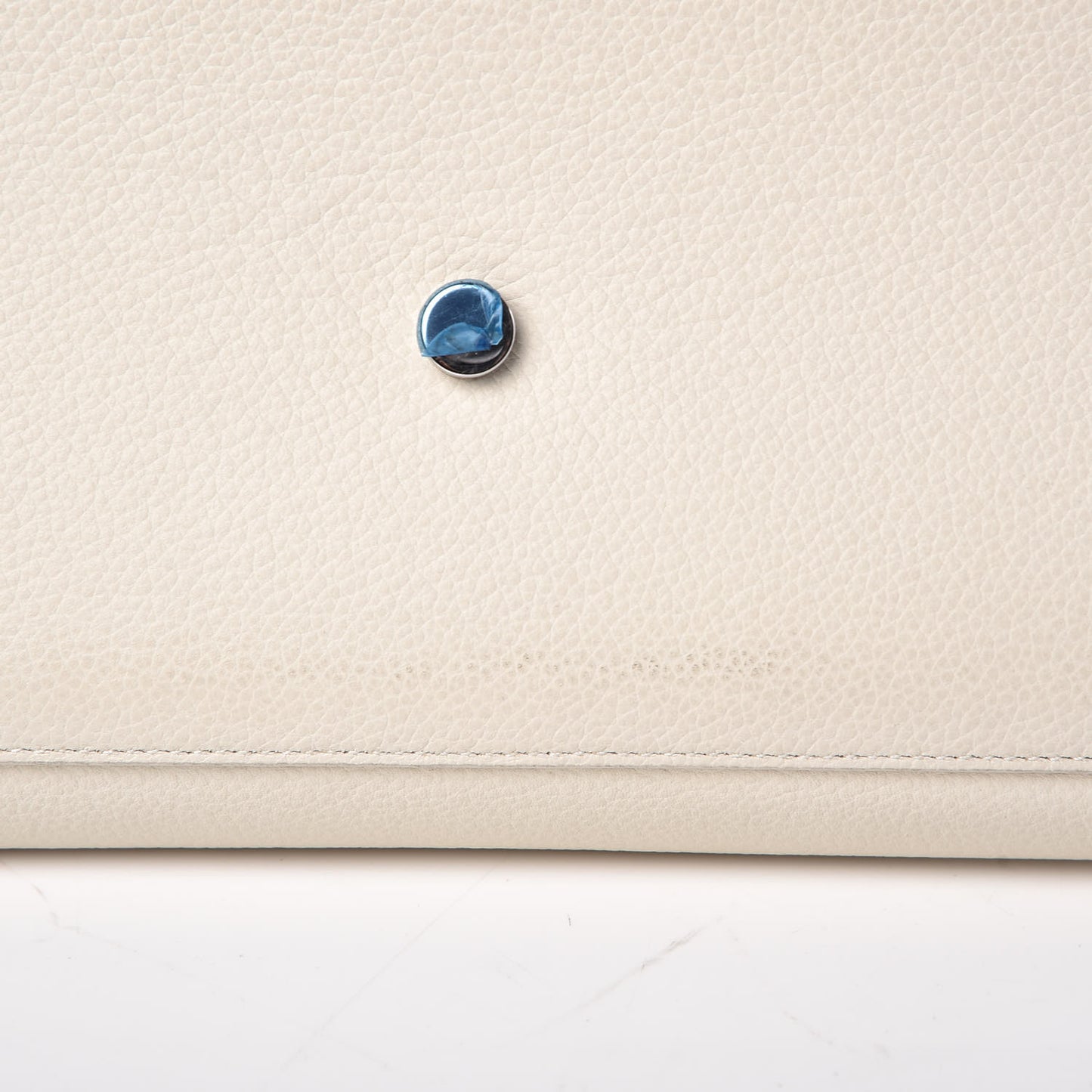 Grained Calfskin Small Sac De Jour Dove White