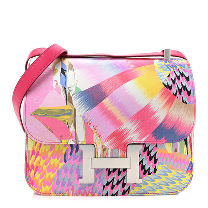 Hermes Swift Silk Marble Printed Constance 24 Rose Azalee Rose Mexico 1 of 9