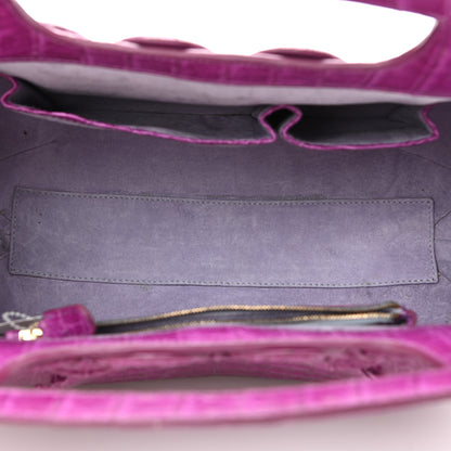 Nancy Gonzalez Crocodile Satchel Fuchsia 4 of 16
