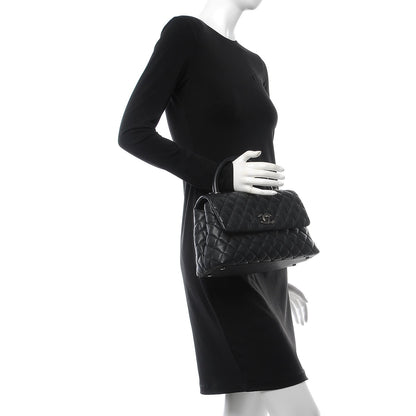 Chanel Caviar Quilted Small Coco Handle Flap Black 3 of 12