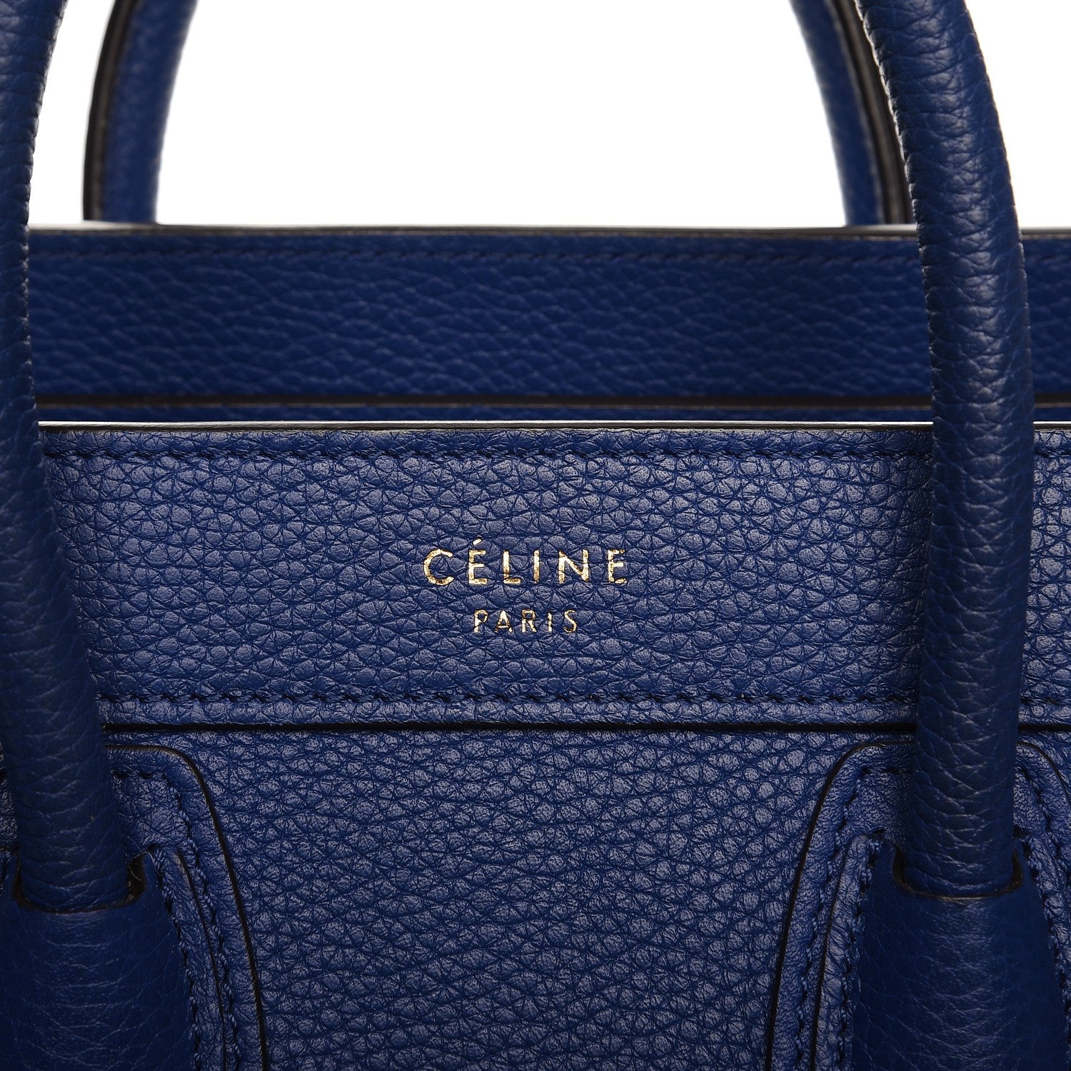 Celine Drummed Calfskin Nano Luggage Indigo 9 of 9