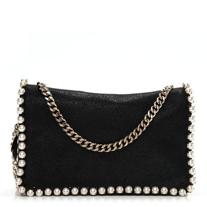 Stella McCartney Shaggy Deer Pearl Studded Falabella Crossbody Clutch Black 1 of 10