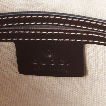 Gucci GG Supreme Monogram Selleria Calfskin Small Flat Side Zip Messenger Bag Beige Ebony Cocoa Dark Chocolate 8 of 9