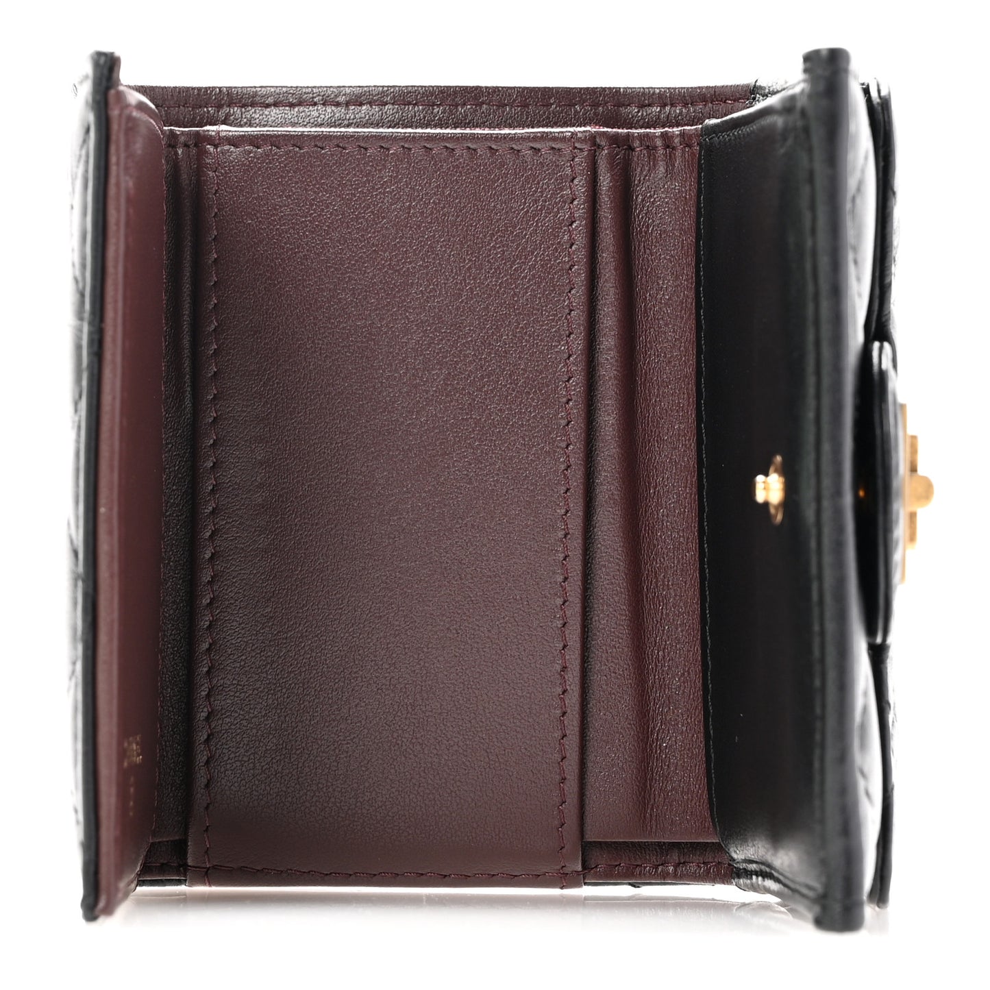 Aged Calfskin Quilted Reissue Compact Wallet Black