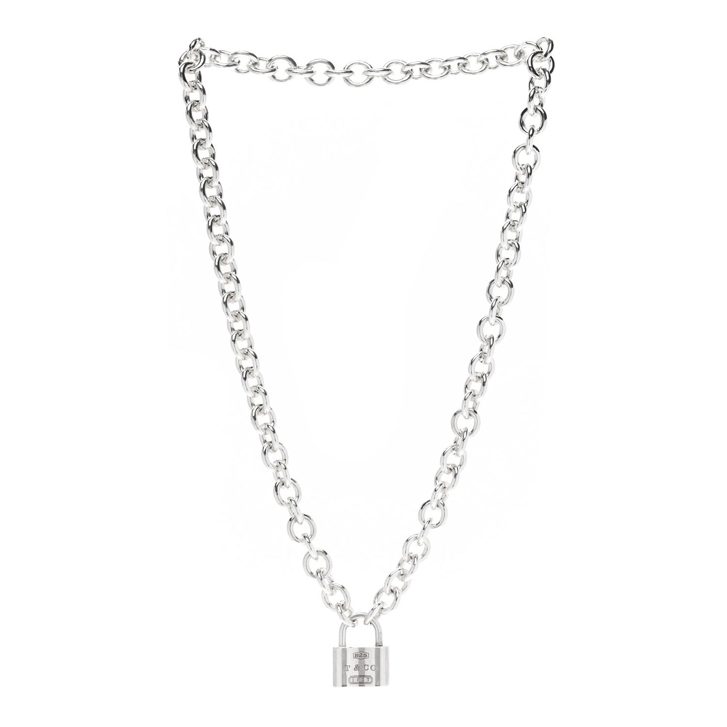 Sterling Silver 1837 Lock Charm Necklace