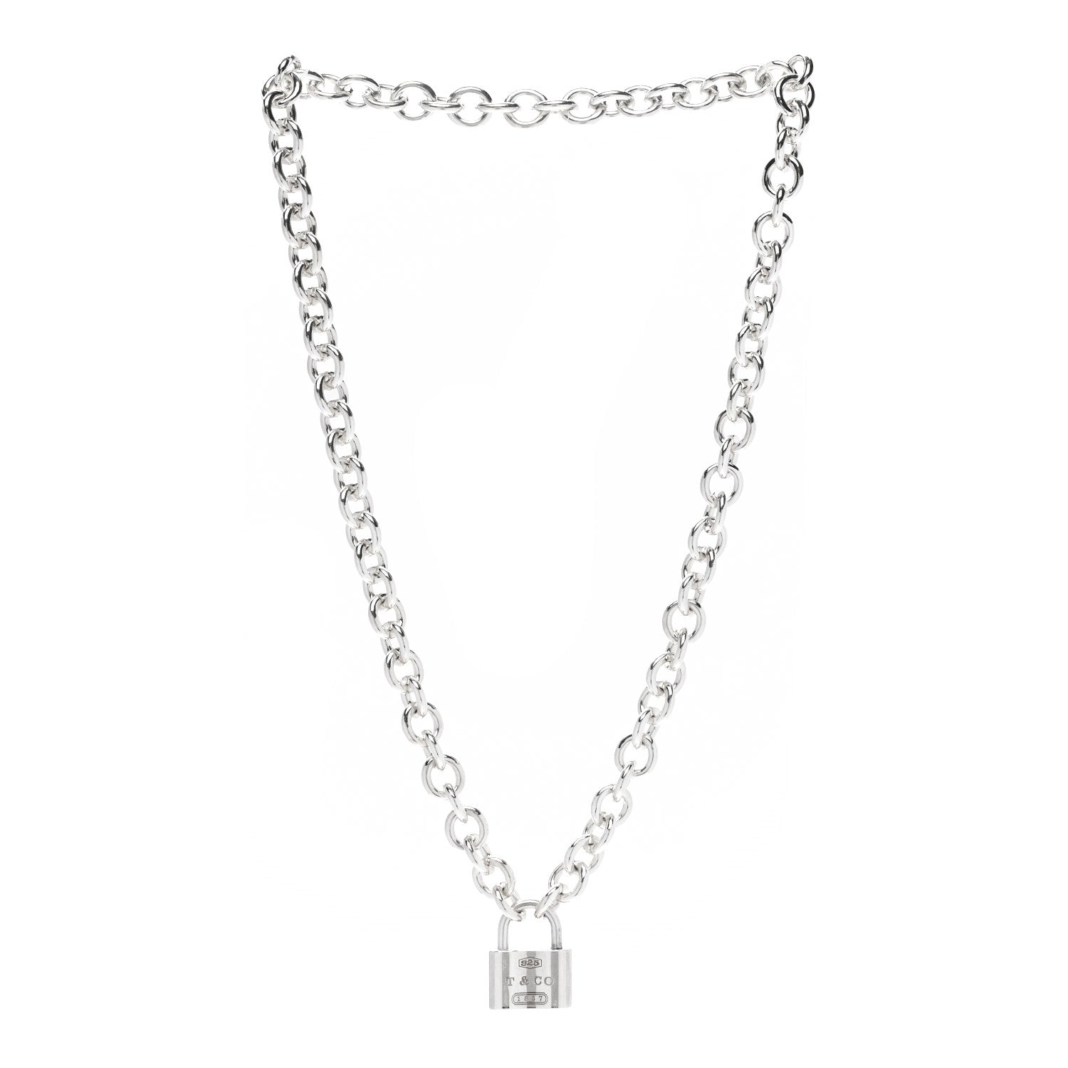 Tiffany Sterling Silver 1837 Lock Charm Necklace 3 of 5