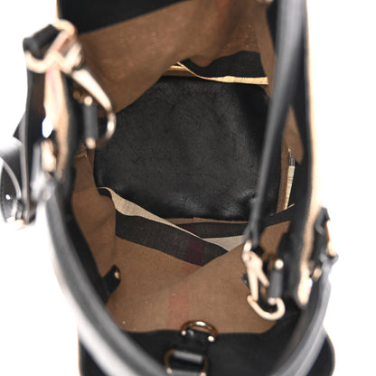 Burberry Canvas Mega Check Medium Ashby Hobo Black 6 of 25