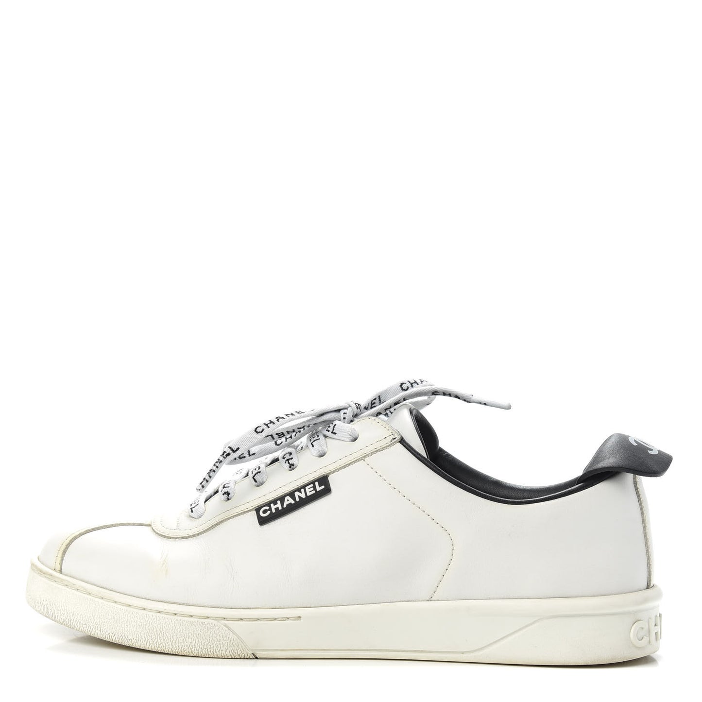 Calfskin CC Womens Sneakers 38.5 White