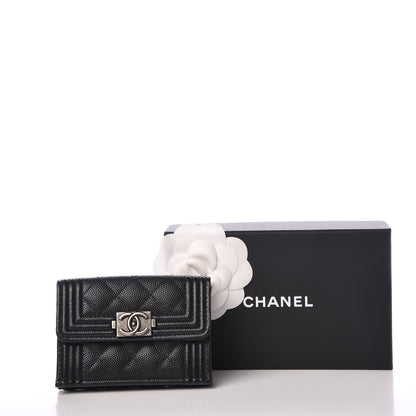 Chanel Caviar Quilted Small Boy Flap Wallet Black 9 of 9