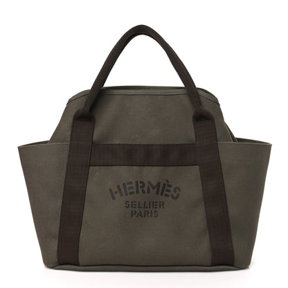 Hermes Toile Sac De Pansage Groom Kaki Feu 3 of 9