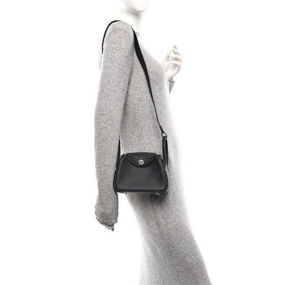 Hermes Taurillon Clemence Mini Lindy 20 Black 2 of 11