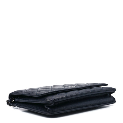 Chanel Caviar Quilted Wallet on Chain WOC Navy Blue 4 of 12