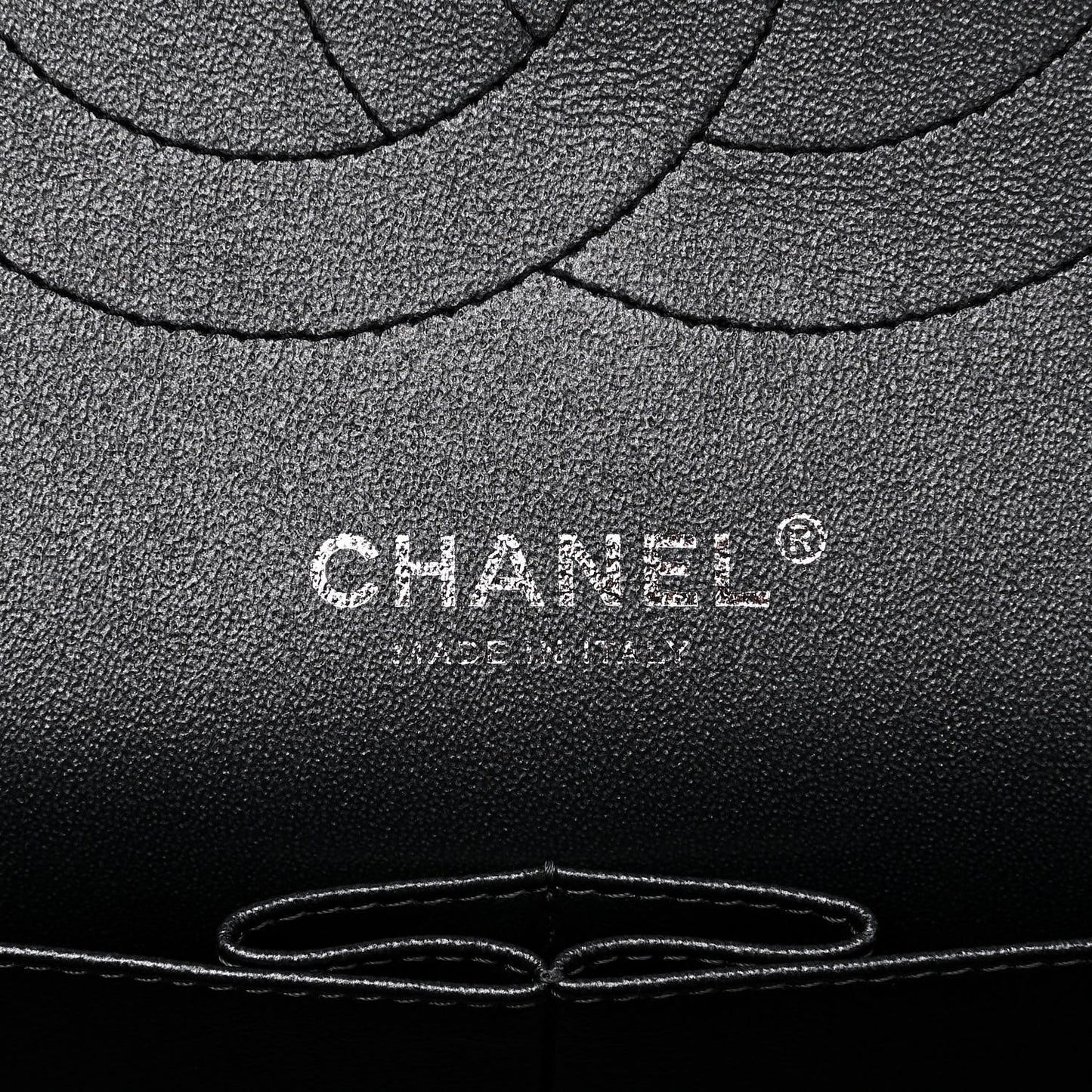 Caviar Chevron Quilted Jumbo Double Flap Black
