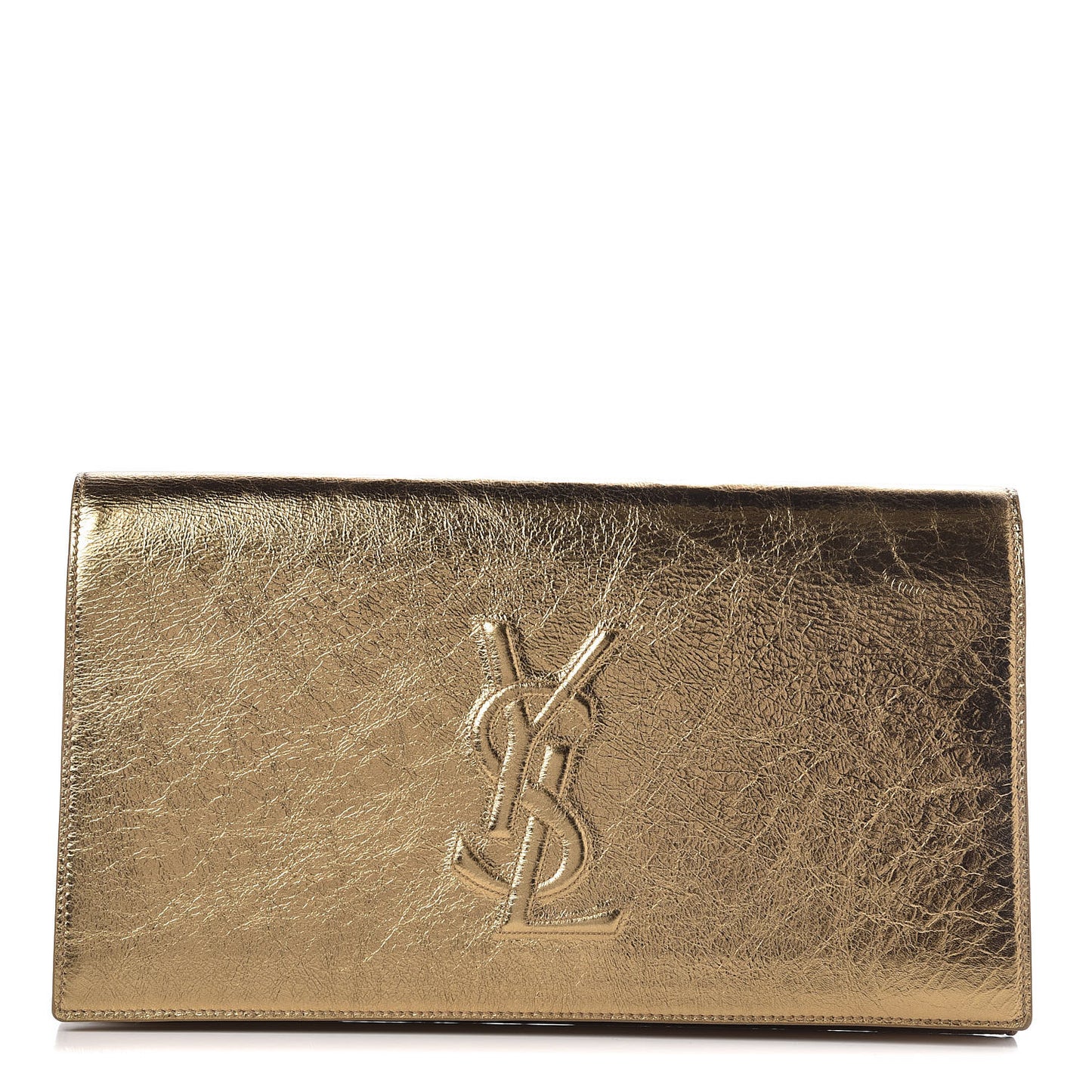 Metallic Calfskin Monogram Large Belle De Jour Clutch Gold