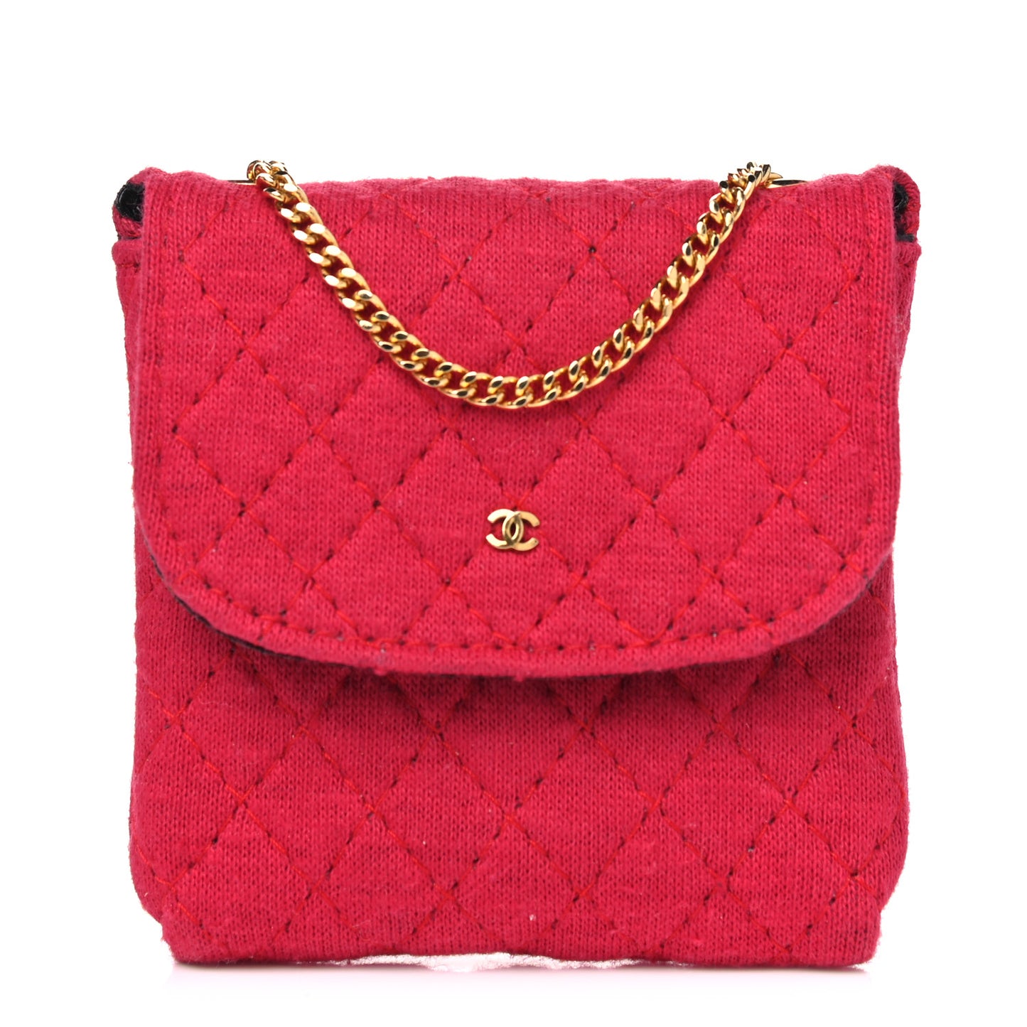 Jersey Quilted Micro Flap Bag Pink