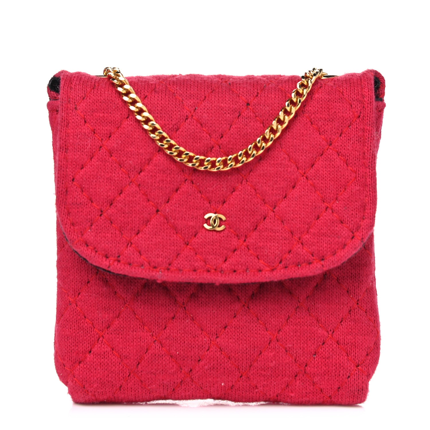 Chanel Jersey Quilted Micro Flap Bag Pink 1 of 7