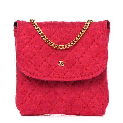 Chanel Jersey Quilted Micro Flap Bag Pink 1 of 7