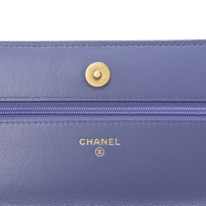Chanel Goatskin Quilted 19 Wallet On Chain WOC Purple 7 of 12